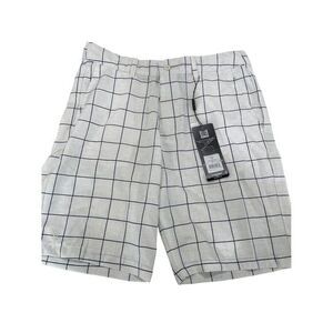 Head Men's‎ Golf Shorts Size 32 White/Deep Ocean Plaid Chino Casual